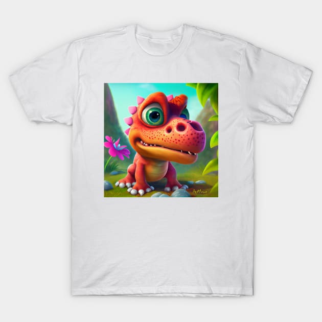 Baby Dinosaur Dino Bambino - Arthur T-Shirt by KOTOdesign